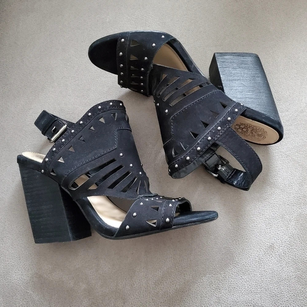 Vince Camuto Women's Smoke Show Black Reston Sandals 6M MSRP 129